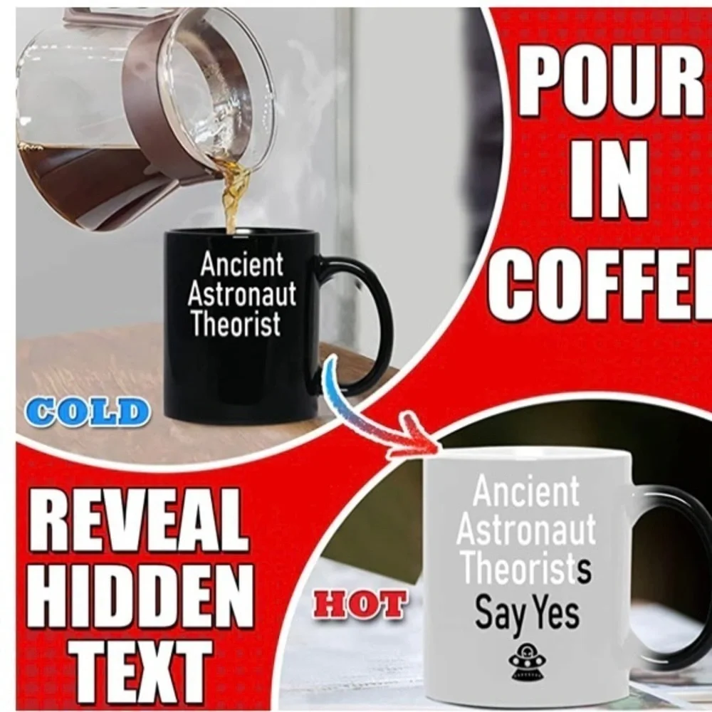 GR8AM Ancient Astronaut Theorists say Yes Heat Sensitive Color Changing 12oz mug